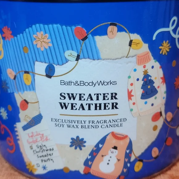 2 Pack Bath & Body Works Sweater Weather 3 Wick Candles Bundle - Picture 2 of 5